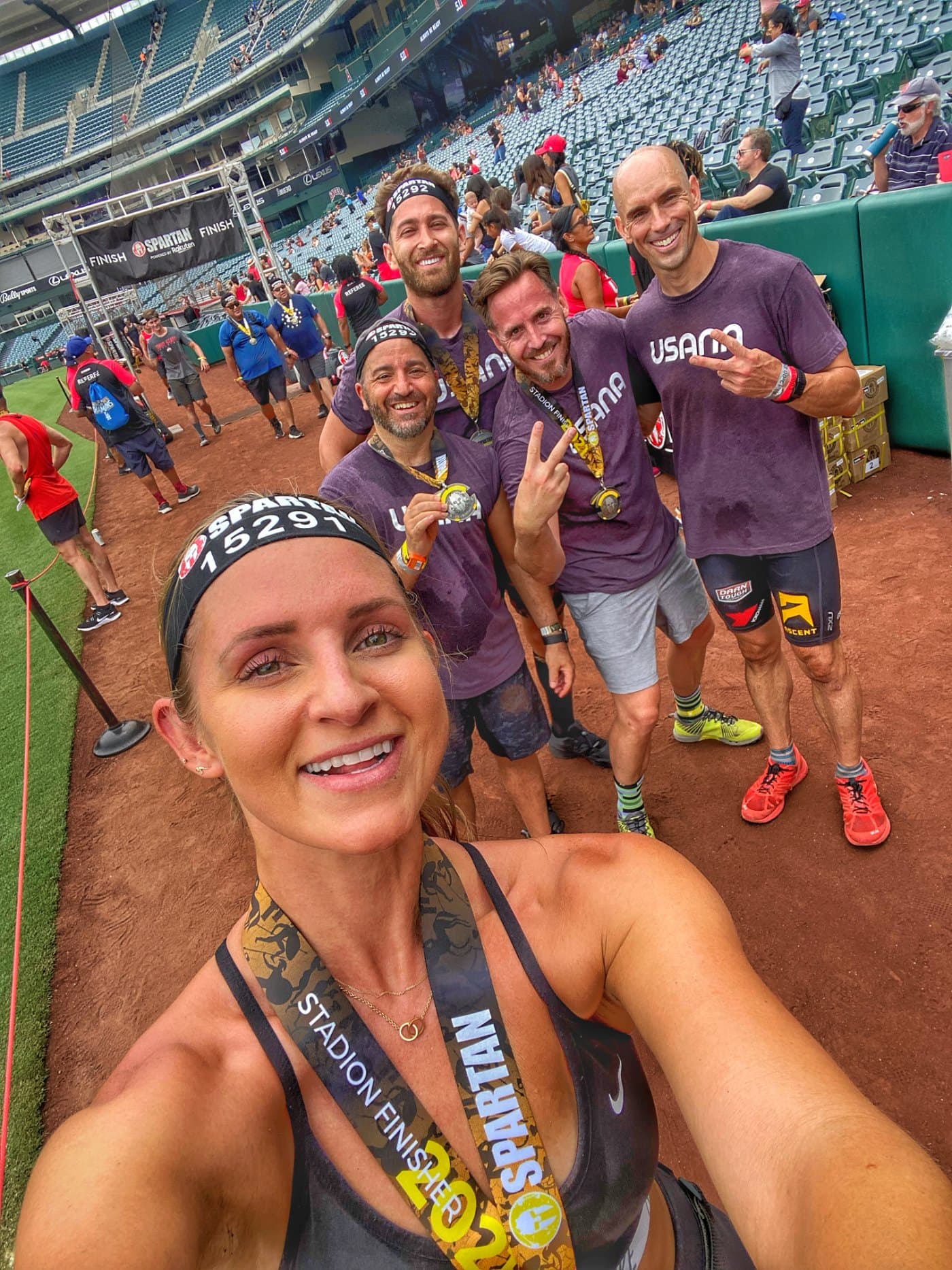 USANA Spartans at the Angel Stadium finish